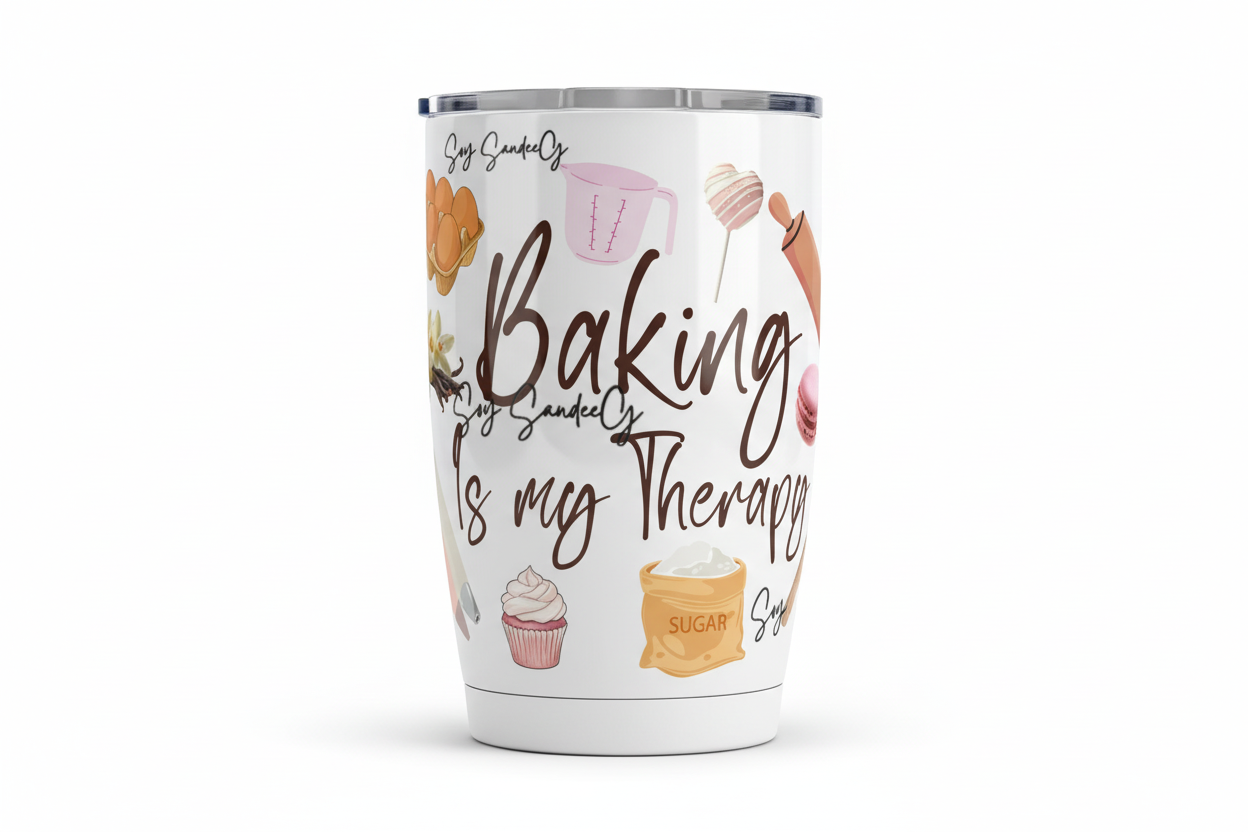 Baking is my Therapy - UVDTF Wrap for cups/hard surfaces sticker