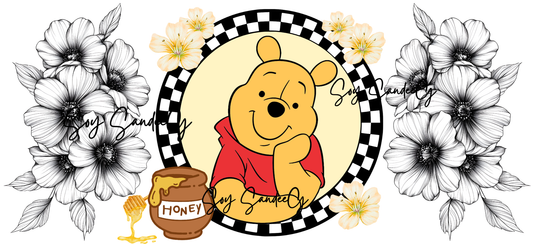 Checkered Pooh - UVDTF Wrap for cups/hard surfaces sticker