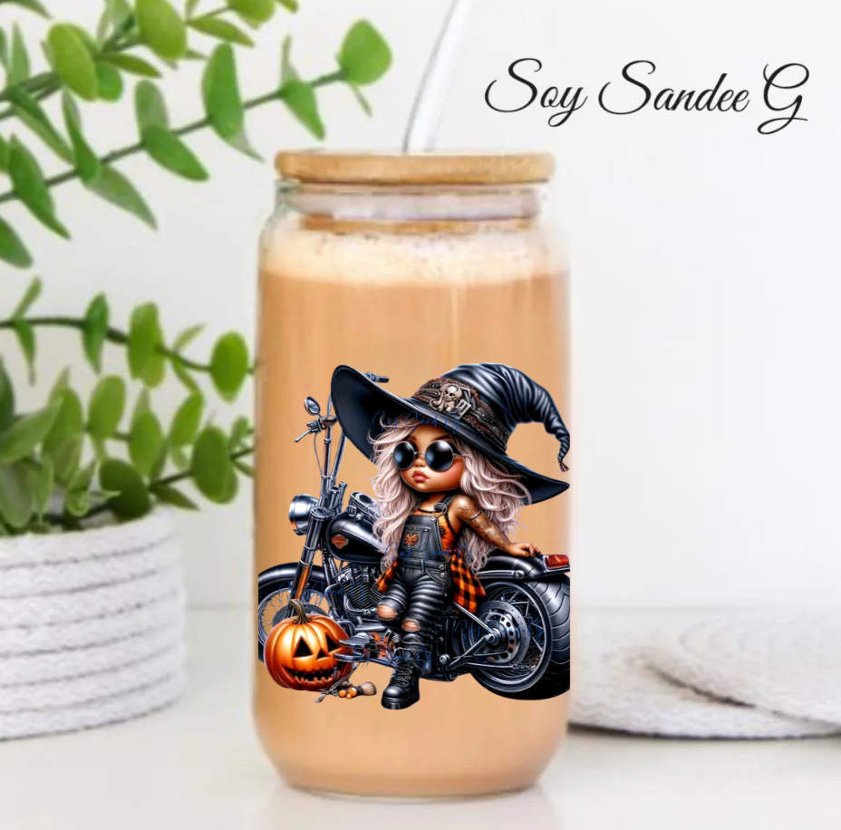 Motorcycle Girl(Spanish) - UVDTF Decal for cups/hard surfaces sticker