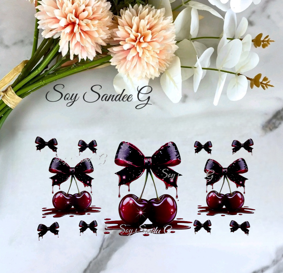 Dark Cherries - UVDTF Wrap for cups/hard surfaces sticker