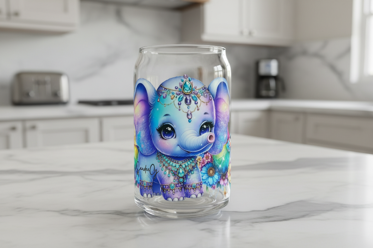 Jeweled Elephant - UVDTF Wrap for cups/hard surfaces sticker
