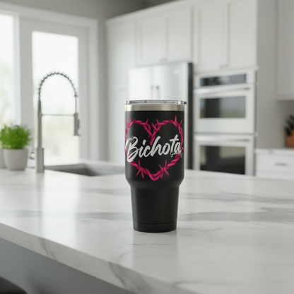 Bichota Heart Dark Pink - UVDTF Decal - Clear Background 4" for cups/hard surfaces sticker