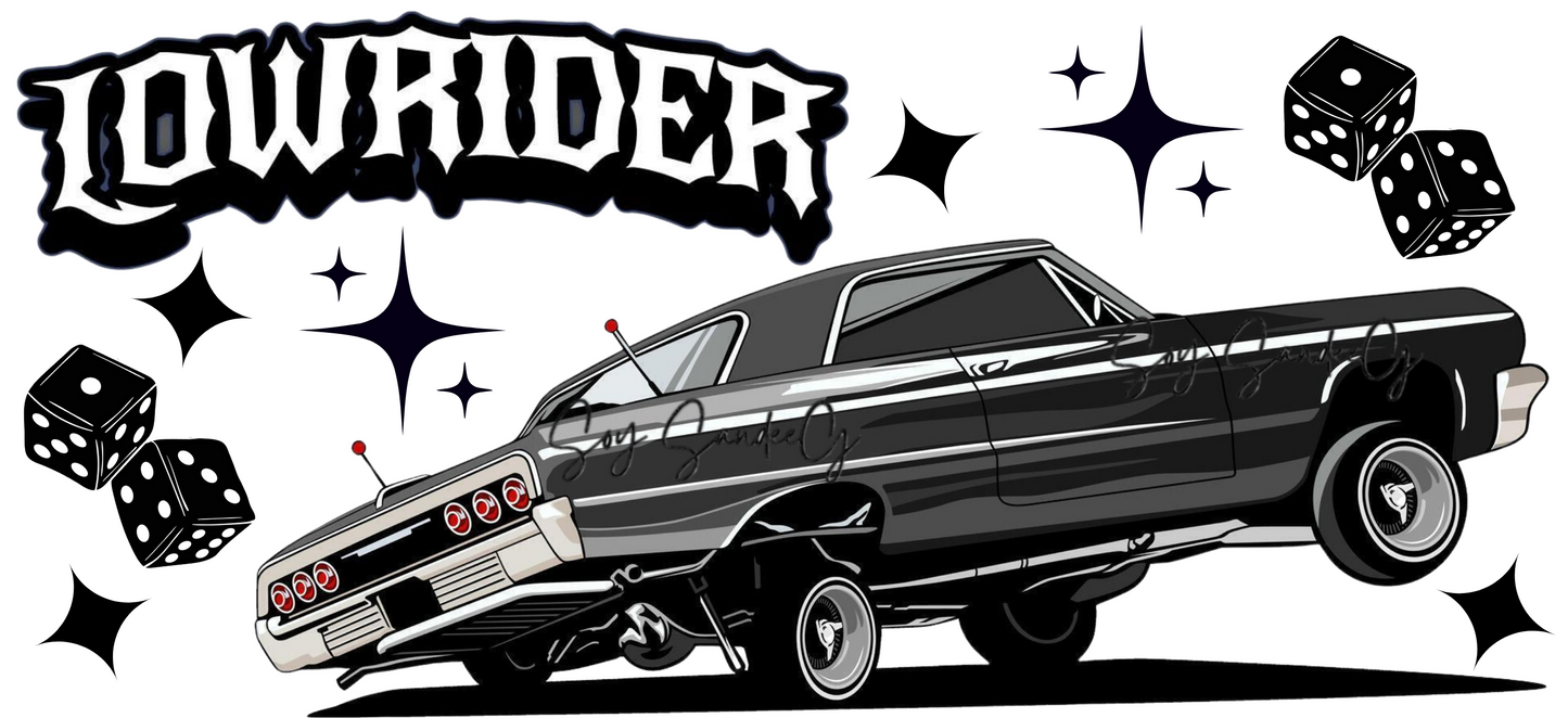 Black Lowrider - UVDTF Wrap for cups/hard surfaces sticker