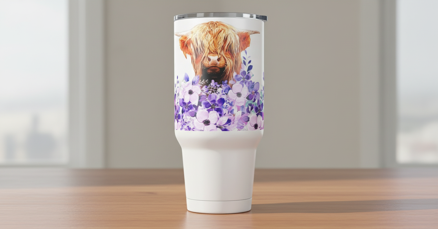 Highland Cow #6 - UVDTF Wrap for cups/hard surfaces sticker