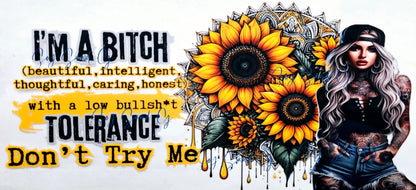 I'm a Bitch (Yellow) - UVDTF Wrap for cups/hard surfaces sticker