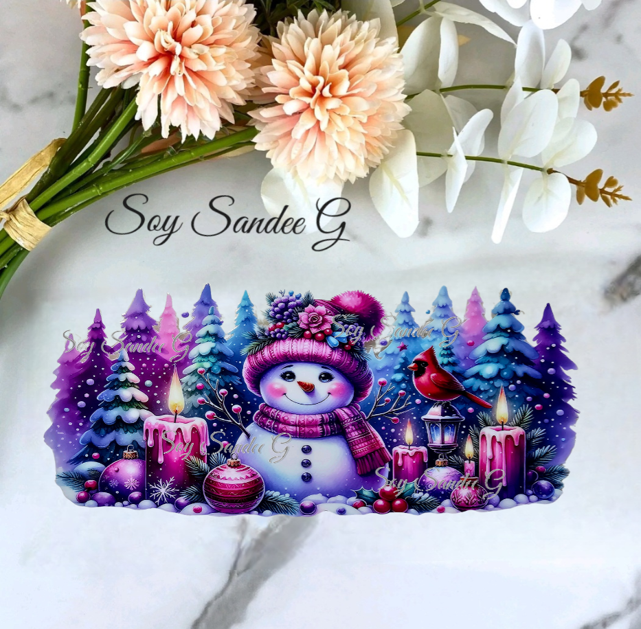 Purple Snowman - UVDTF Wrap for cups/hard surfaces sticker