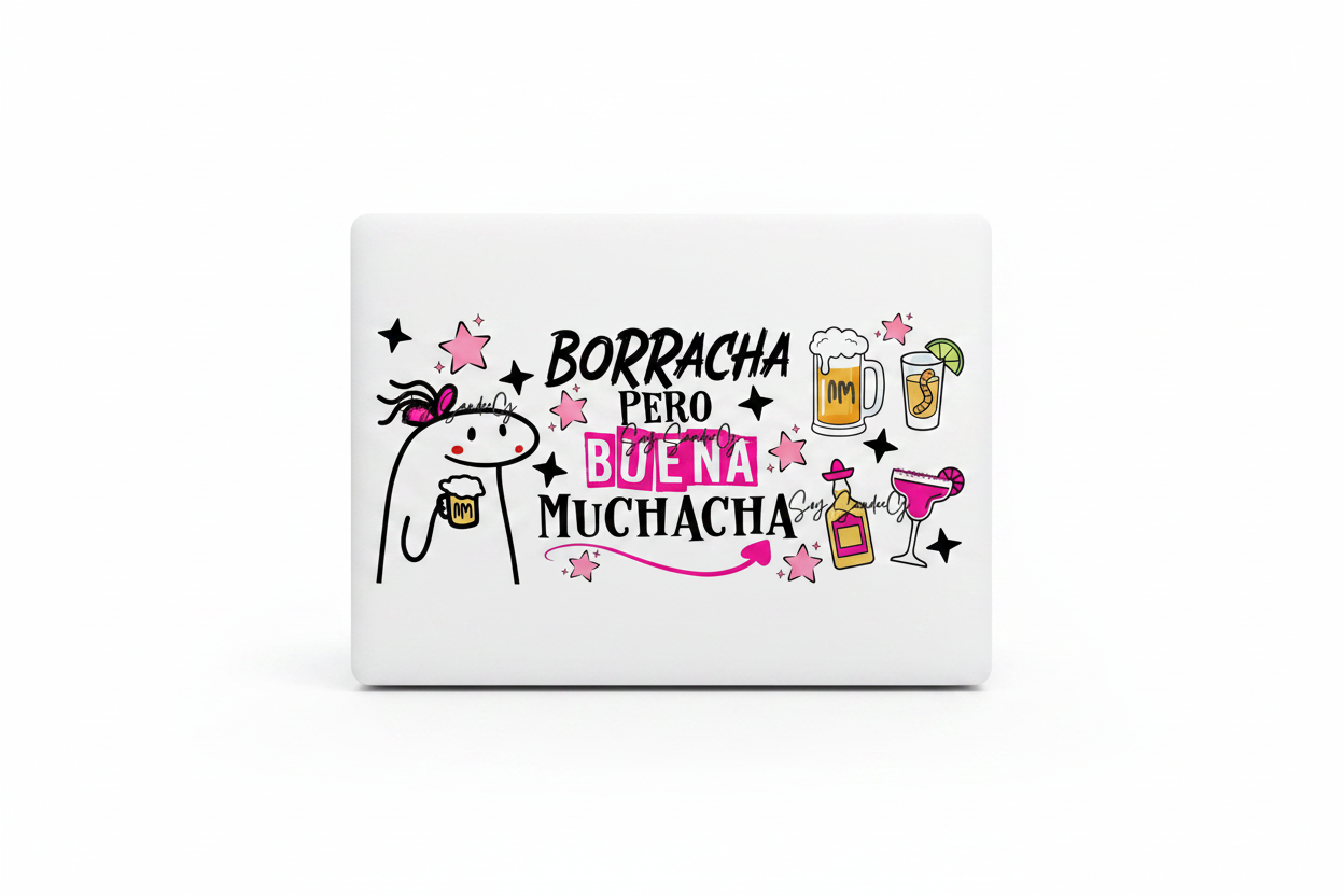 Borracha Pero Buena Muchacha (A Drunk but a Good Girl) - UVDTF Wrap for cups/hard surfaces sticker