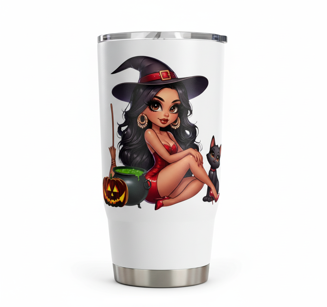 Bruja latina sexy - Calcomanía UVDTF roja