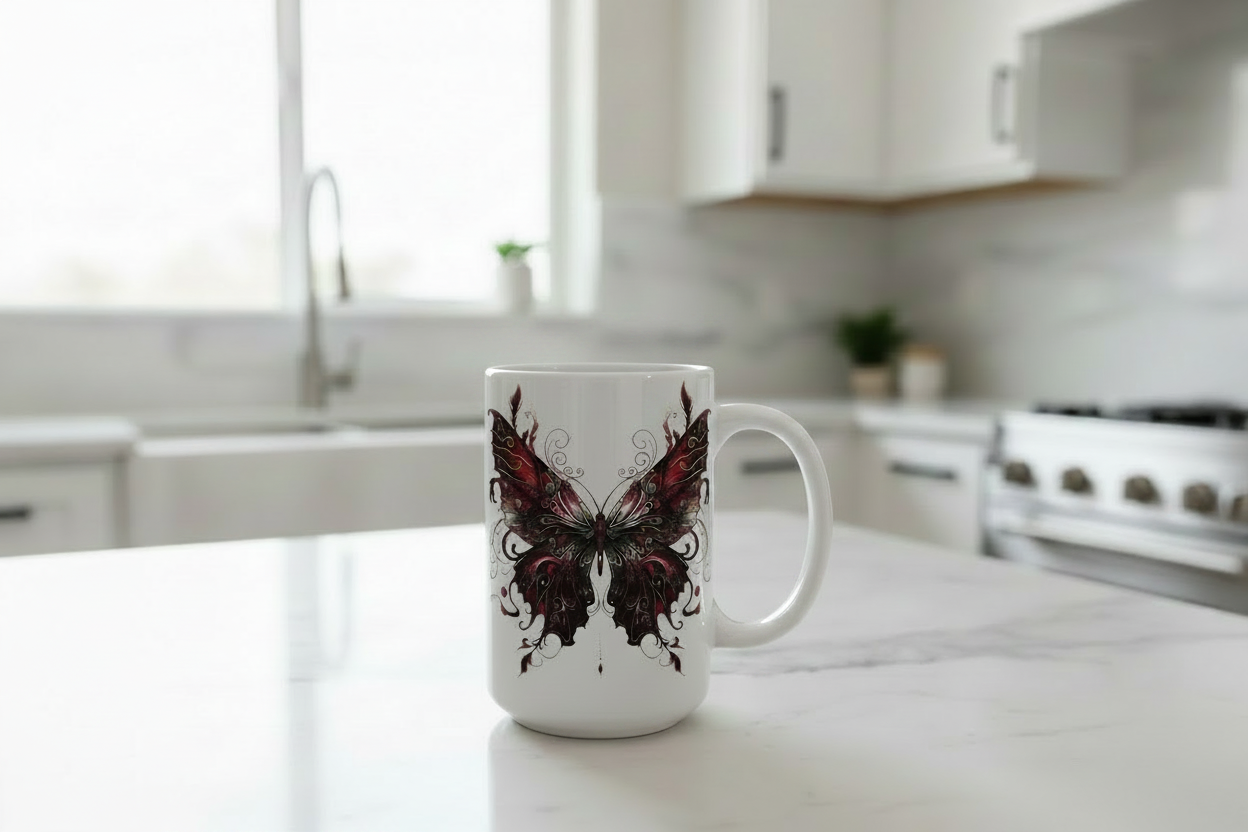 Burgundy Butterfly - UVDTF Decal for cups/hard surfaces sticker