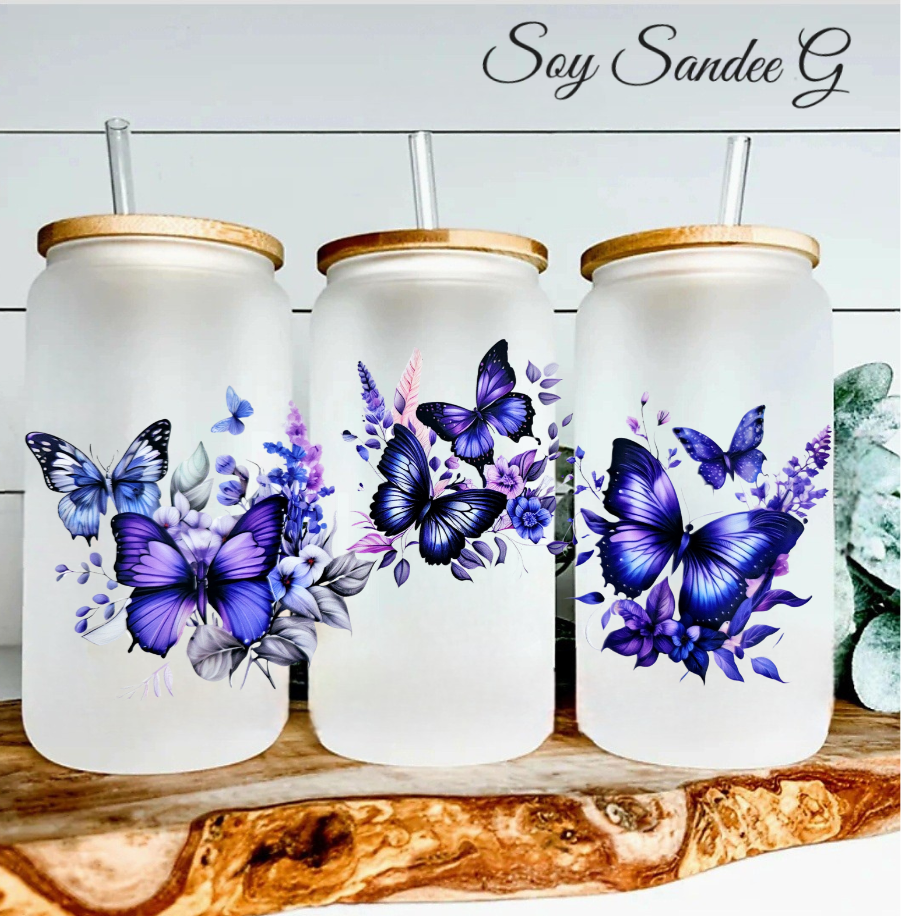 Purple Butterflies - UVDTF wrap for cups/hard surfaces sticker