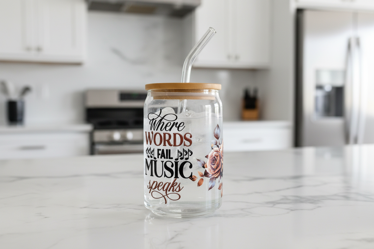 Where Words Fail Music Speaks - UVDTF wrap for cups/hard surfaces sticker