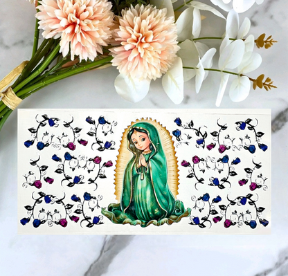 Virgen de Guadalupe Green Dress- UVDTF Wrap for cups/hard surfaces