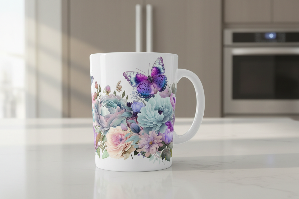 Butterflies & Peonies - UVDTF Wrap for cups/hard surfaces sticker