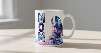 Manta UVDTF con diseño de mariposas azules de mamá