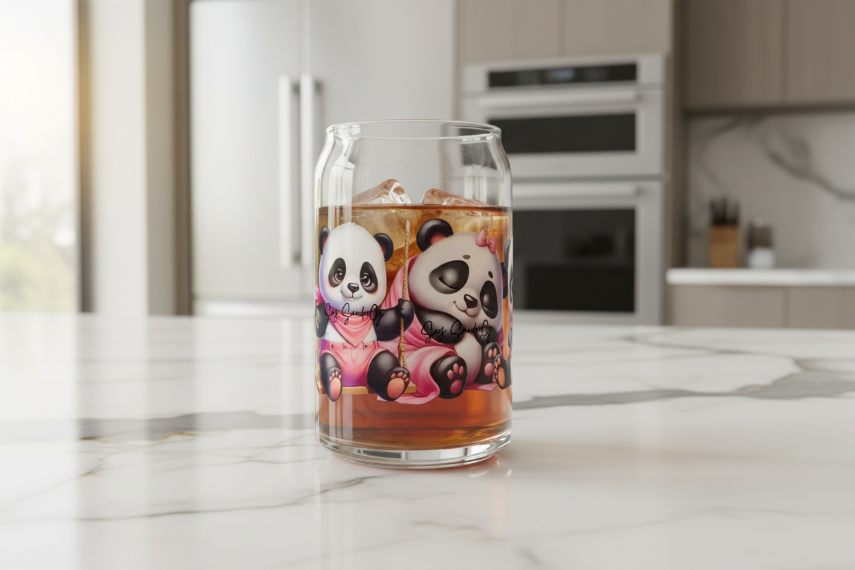 Pandas -  UVDTF wrap for cups/hard surfaces sticker
