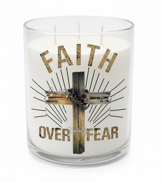 Faith Over Fear Wood Cross - UVDTF Decal for cups/hard surfaces sticker