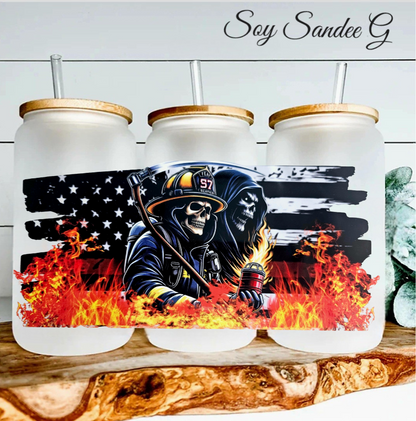 Skeleton Firefighters - UVDTF Wrap for cups/hard surfaces sticker