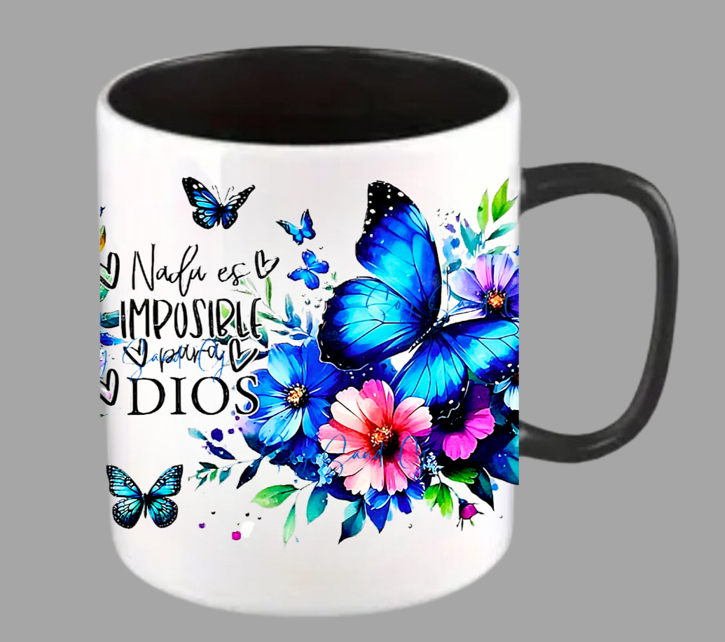 Nada es Imposible Blue Butterflies - UVDTF Wrap for cups/hard surfaces