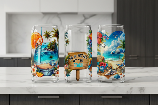 Life is Better at the Beach - UVDTF Wrap for cups/hard surfaces sticker