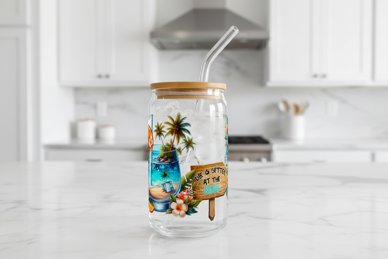 Life is Better at the Beach - UVDTF Wrap for cups/hard surfaces sticker