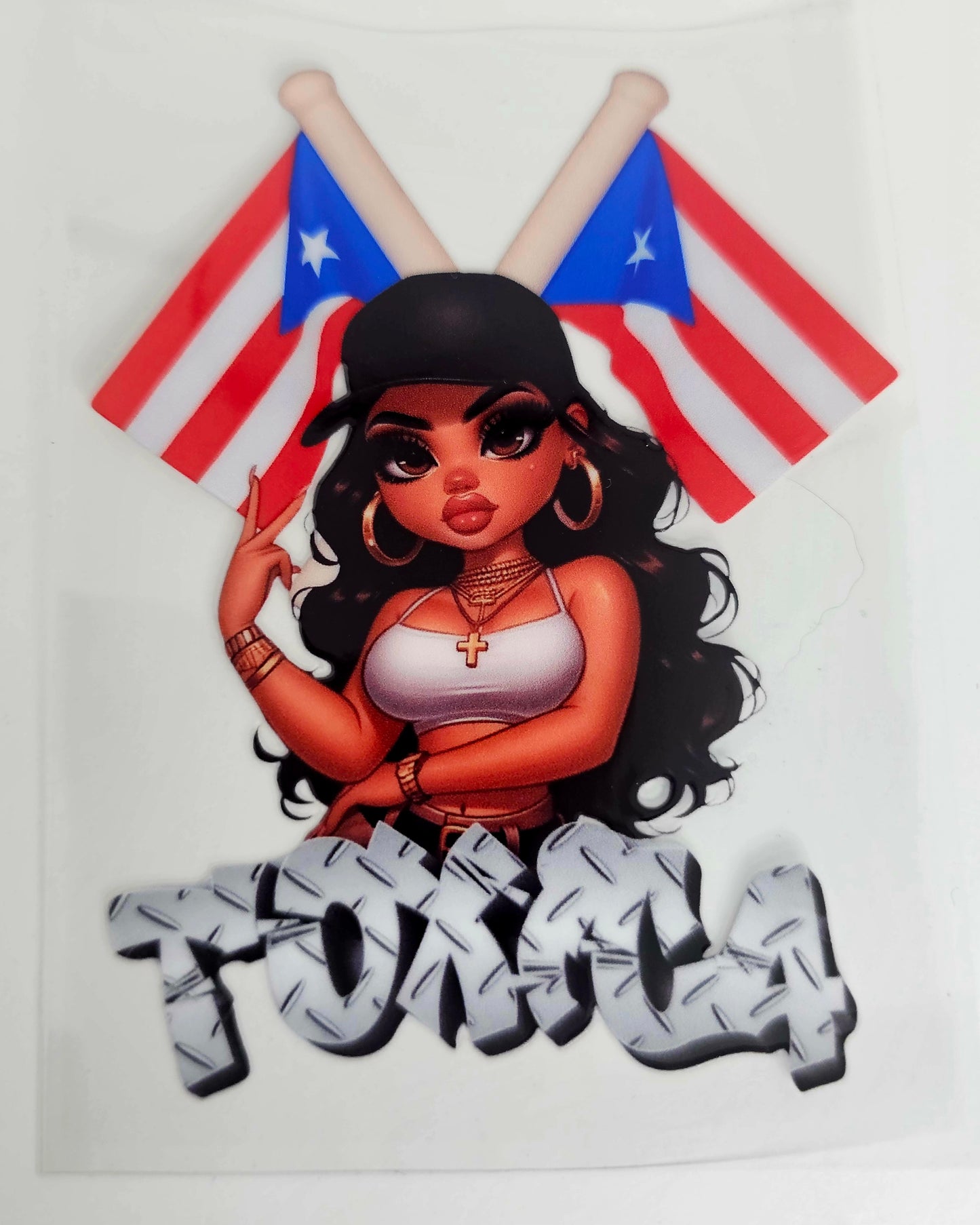 La Boricua Tóxica UVDTF Decal