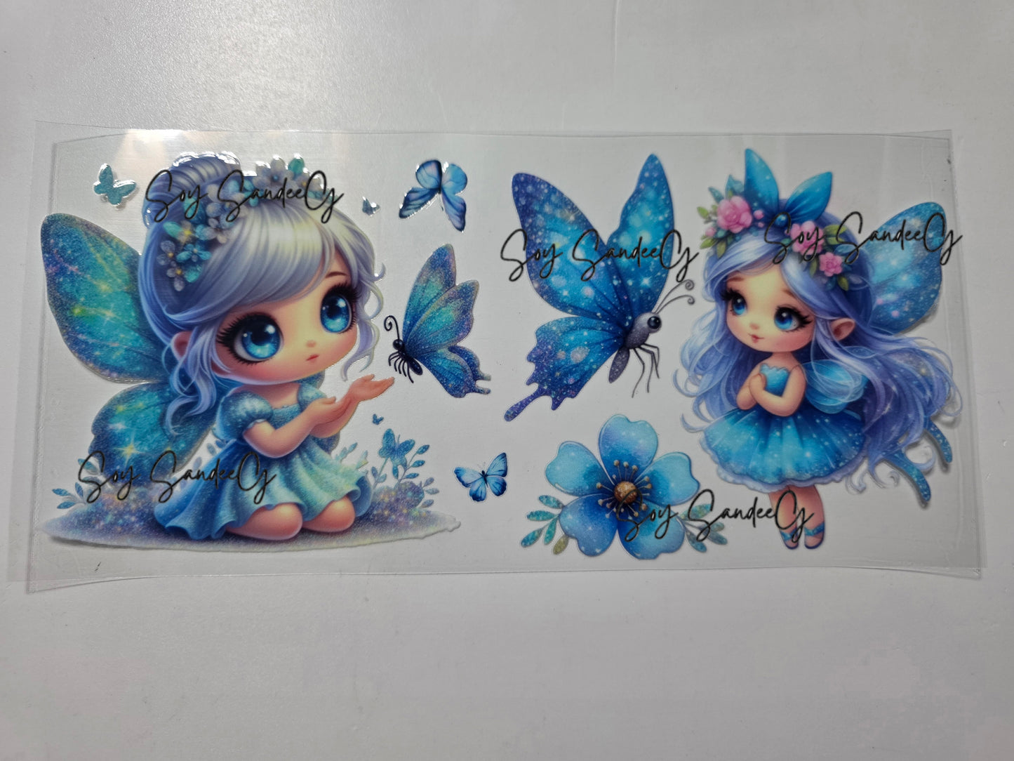 Blue Fairies - UVDTF Wrap for cups/hard surfaces sticker