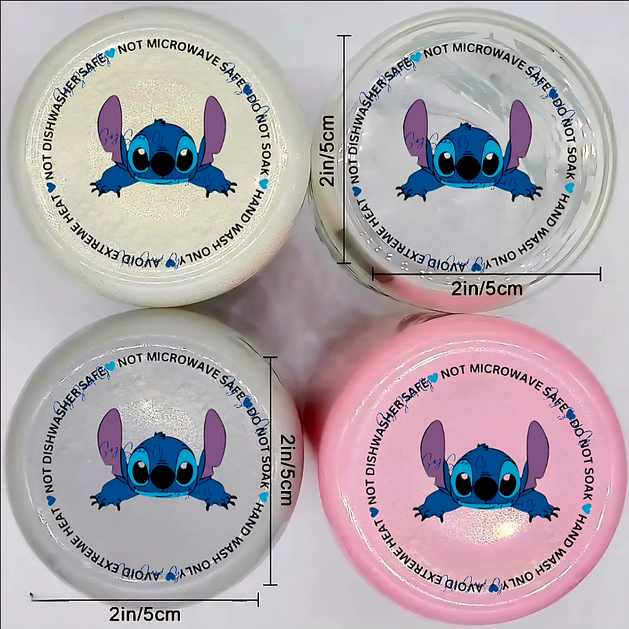 Calcomanía UVDTF para el cuidado de vasos con cara sonriente