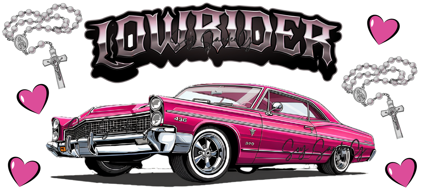 Pink Lowrider - UVDTF Wrap for cups/hard surfaces sticker