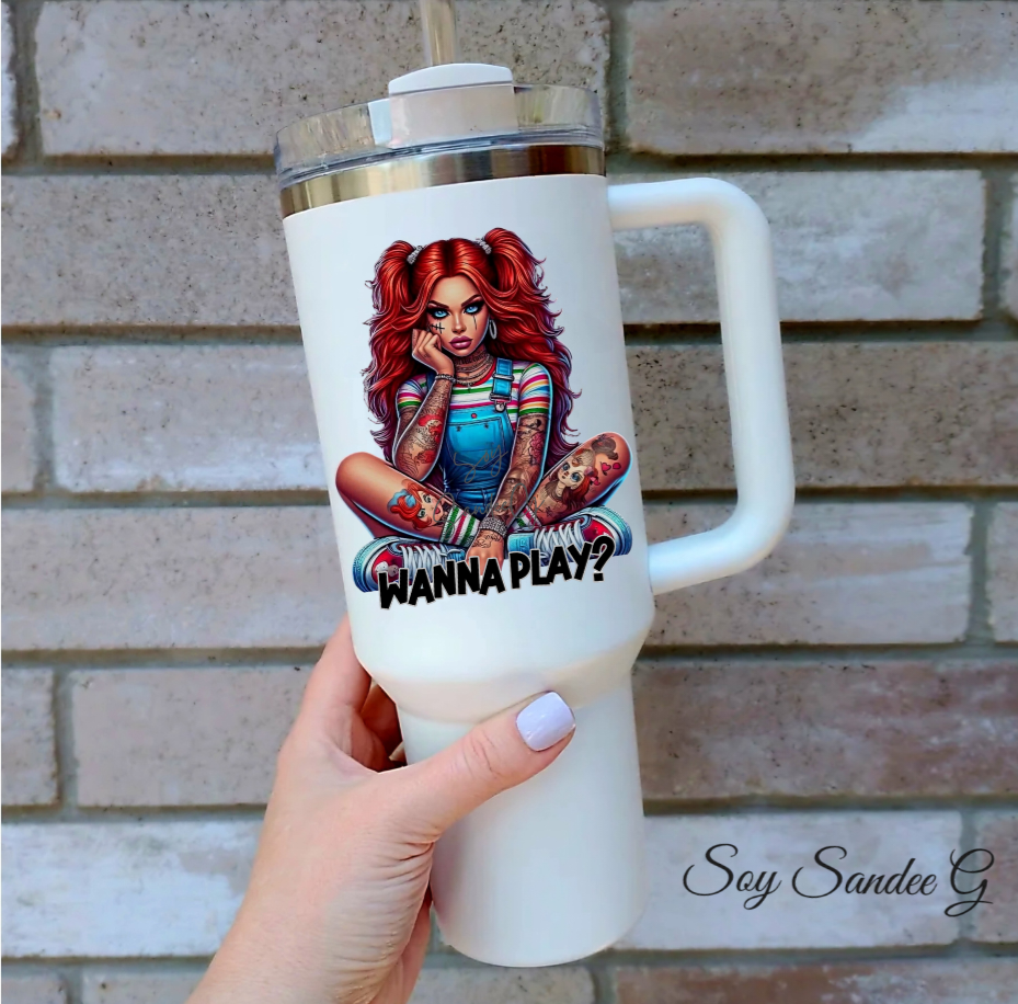 Wanna Play? Chucky Girl - UVDTF Decal for cups/hard surfaces sticker