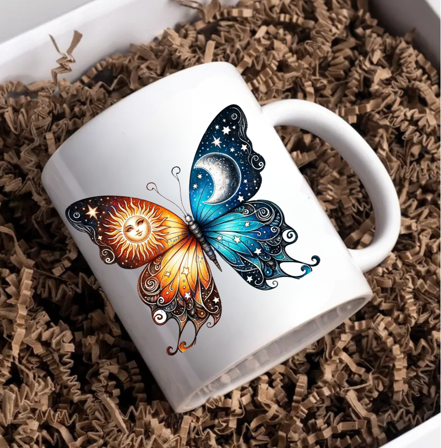 Sun & Moon Butterfly - UVDTF Decal