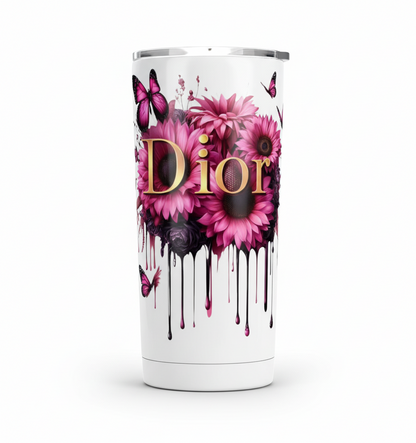 Dior Pink Flowers - UVDTF Decal for cups/hard surfaces sticker