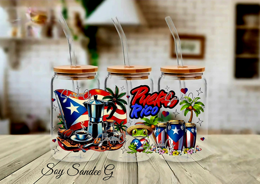Puerto Rico #2 - UVDTF Wrap for cups/hard surfaces sticker