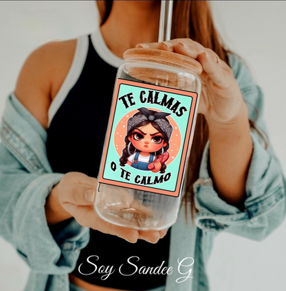 Te Calmas (Calm Down) - UVDTF Decal (Peach & Teal) for cups/hard surfaces sticker