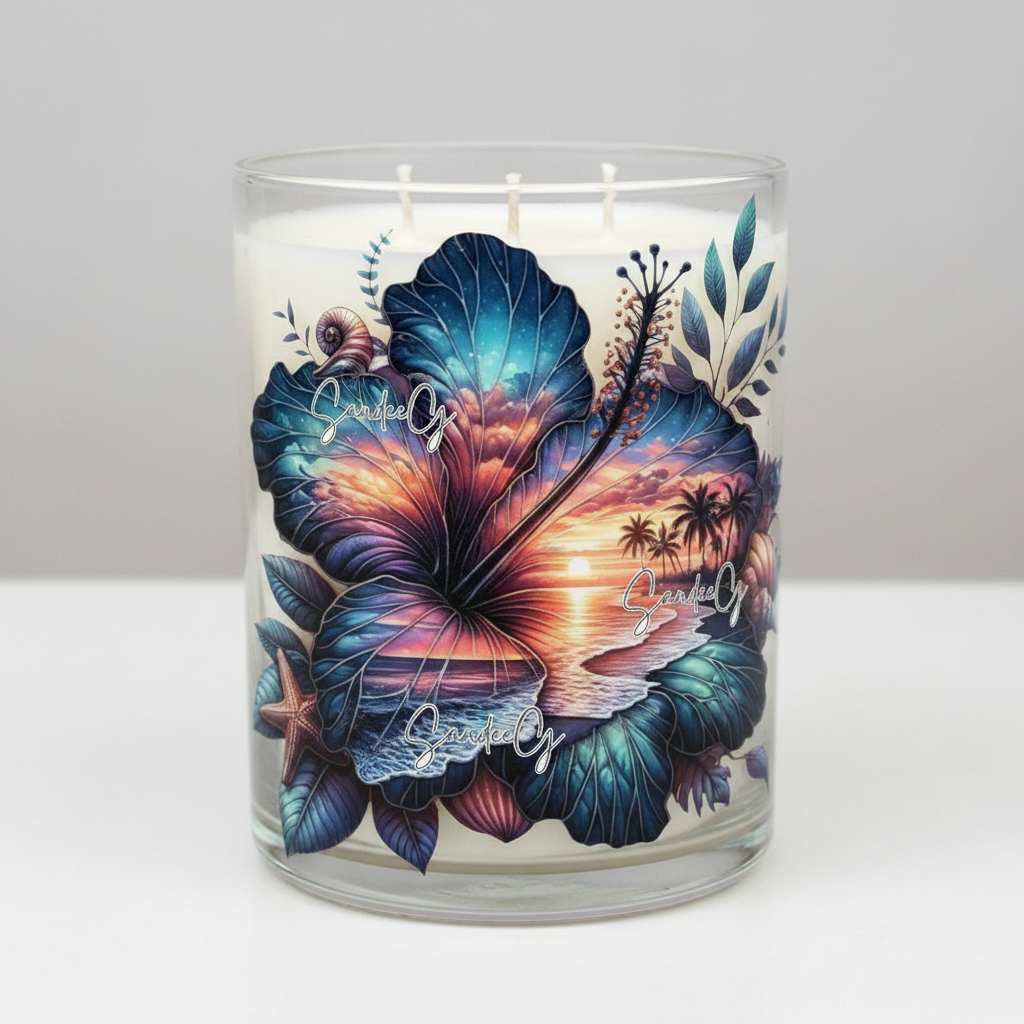 Hibiscus - UVDTF Decal for cups/hard surfaces sticker