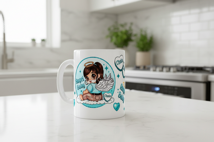Angel Baby Teal - UVDTF Wrap for cups/hars surfaces sticker