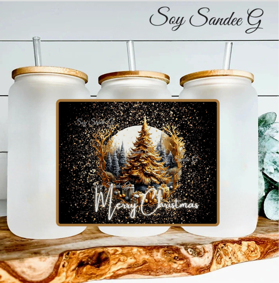 Golden Merry Christmas - UVDTF Decal for cups/hard surfaces sticker
