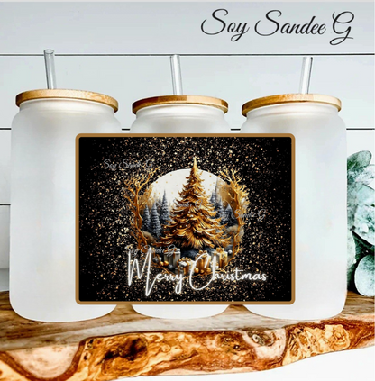 Golden Merry Christmas - UVDTF Decal for cups/hard surfaces sticker