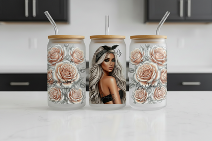 Peach Rose Diva - UVDTF Wrap for cups/hard surfaces sticker