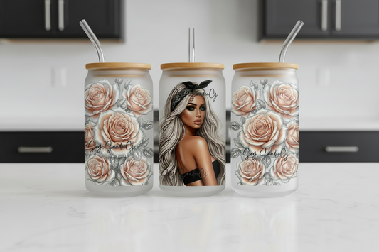Peach Rose Diva - UVDTF Wrap for cups/hard surfaces sticker