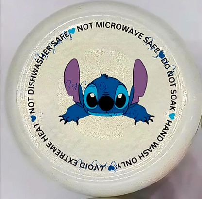 Calcomanía UVDTF para el cuidado de vasos con cara sonriente