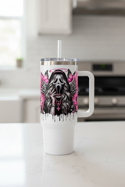 Pink Ghostface - UVDTF Wrap for cups/hard surfaces sticker