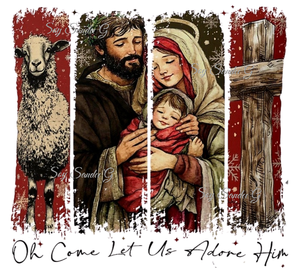 Oh Come Let Us Adore Him - UVDTF Decal for cups/hard surfaces sticker