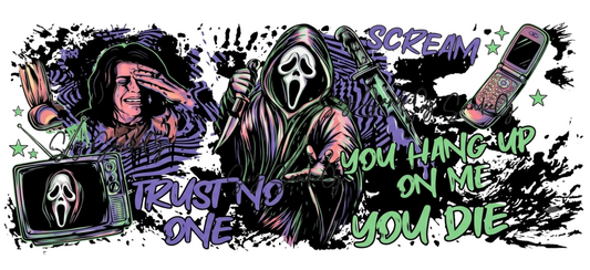 Trust No One Ghostface - UVDTF Wrap for cups/hard surfaces sticker