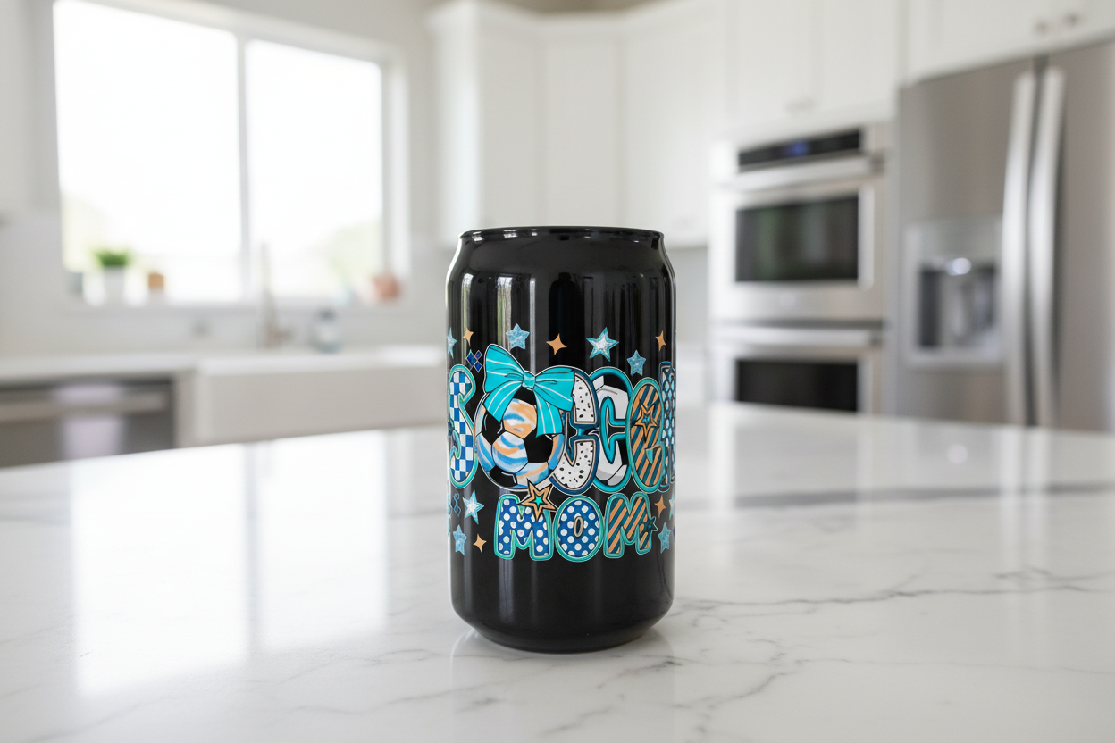Blue Soccer Mom - UVDTF Wrap for cups/hard surfaces sticker