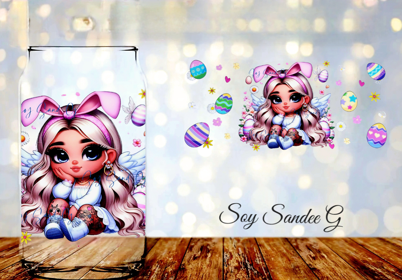 Blondy Easter Cutie - UVDTF Wrap for cups/hard surfaces sticker