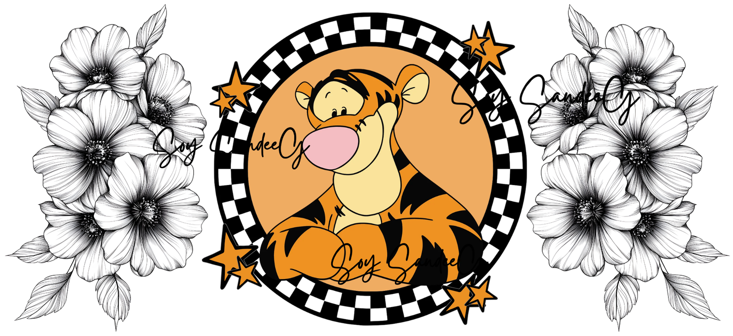 Checkered Tiger - UVDTF Wrap for cups/hard surfaces sticker