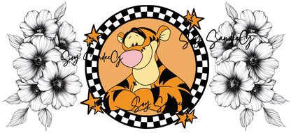 Checkered Tiger - UVDTF Wrap for cups/hard surfaces sticker