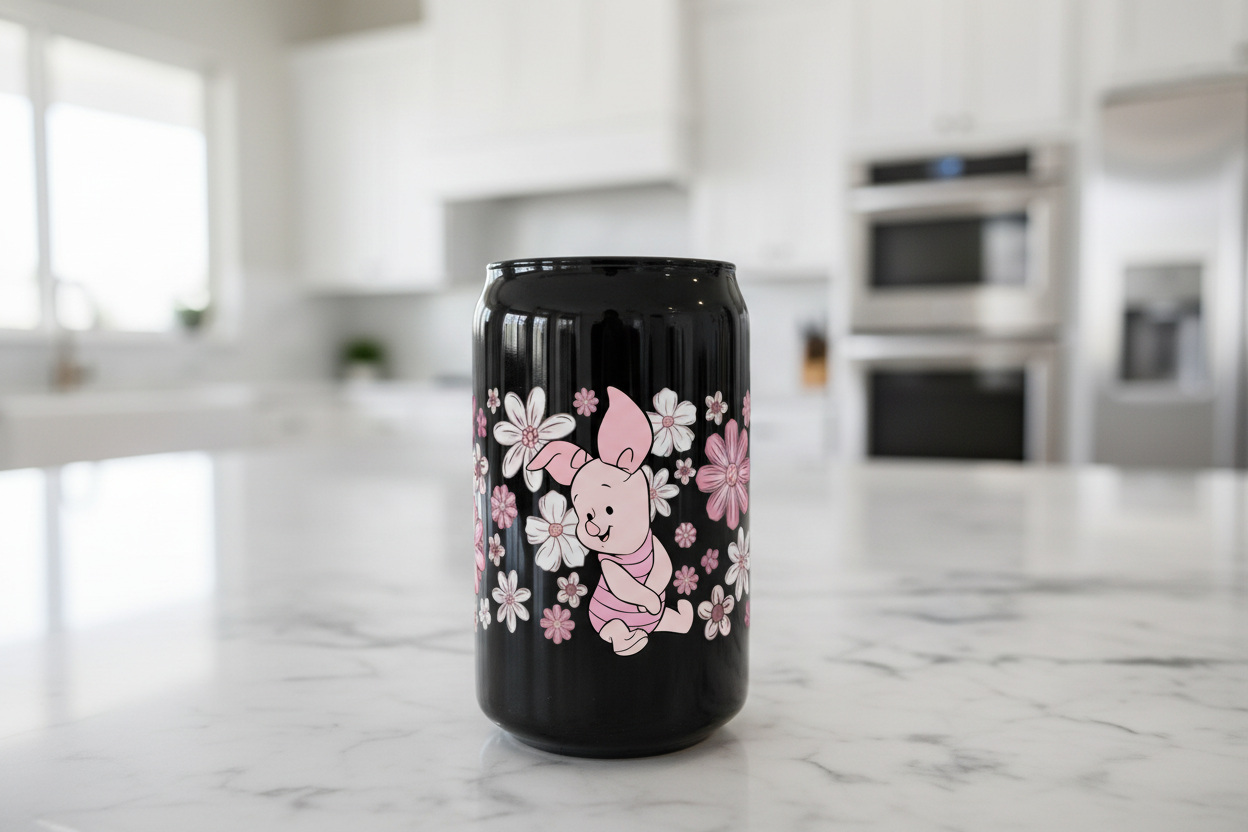 Flowered Piglet - UVDTF Wrap for cups/hard surfaces sticker