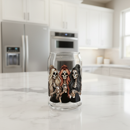 3 Skeletons & their coffees - UVDTF Decal for cups/hard surfaces sticker