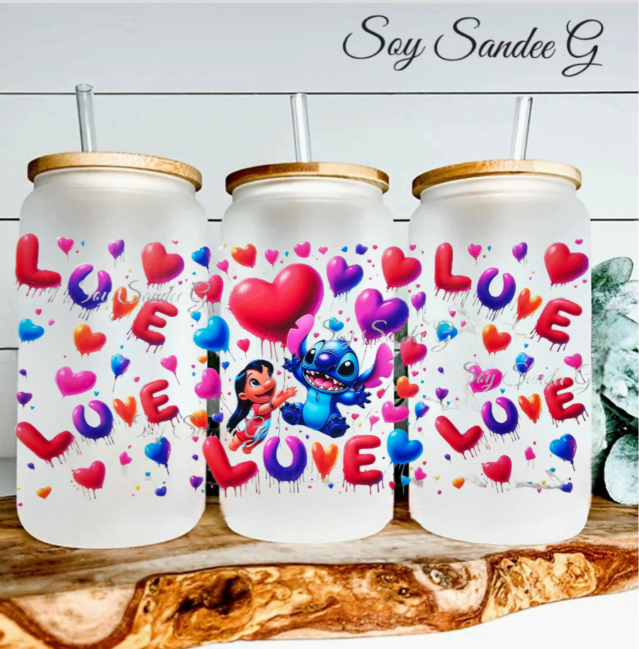Lilo & Stich Hearts - UVDTF Wrap for cups/hard surfaces sticker